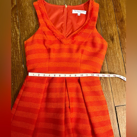 Trina Turk fit and flare sleeveless dress, Orange, size 2, knee length - Picture 8 of 8
